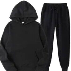 BLACK SIZE MEDIUM HOODIE AND SWEATPANTS SWEATSUIT ATHLEISURE STREETWEAR
